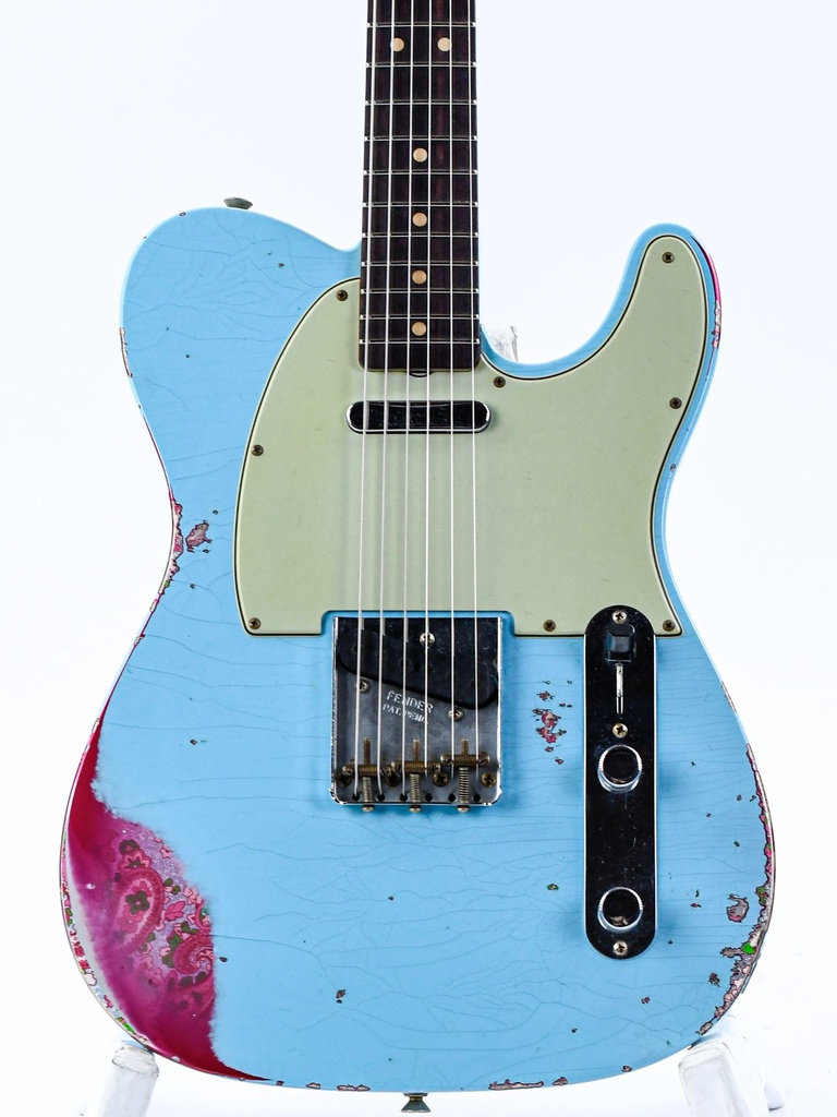 Fender Custom Shop 63 Telecaster Daphne Blue over Pink Paisley